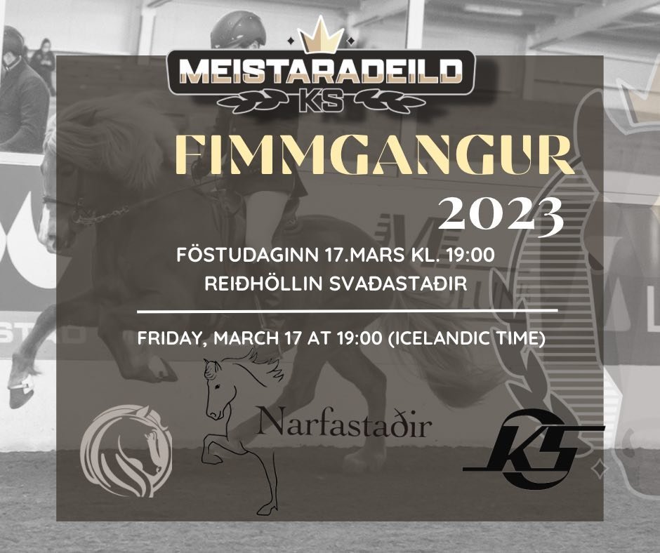 Fimmgangur í meistardeild KS 17.mars kl. 19:00